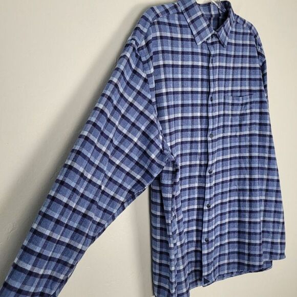 UNTUCKit Size XXL Button Up Shirt Long Sleeve Soft Lightweight Flannel Blue - Picture 6 of 11